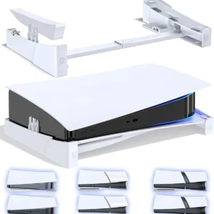 Oivo Chamunda PS5 Horizontal Stand - Accessories Base Compatible With PlayStation 5 Console Disc & Digital Editions, Upgraded Desk Stand With Screw Fixing (White)